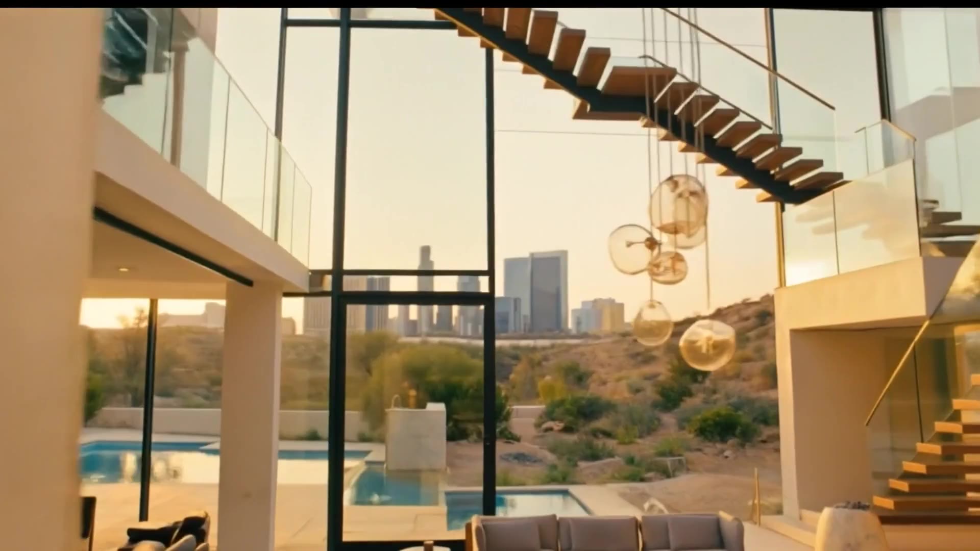 The Great Room — Walls of glass to the desert